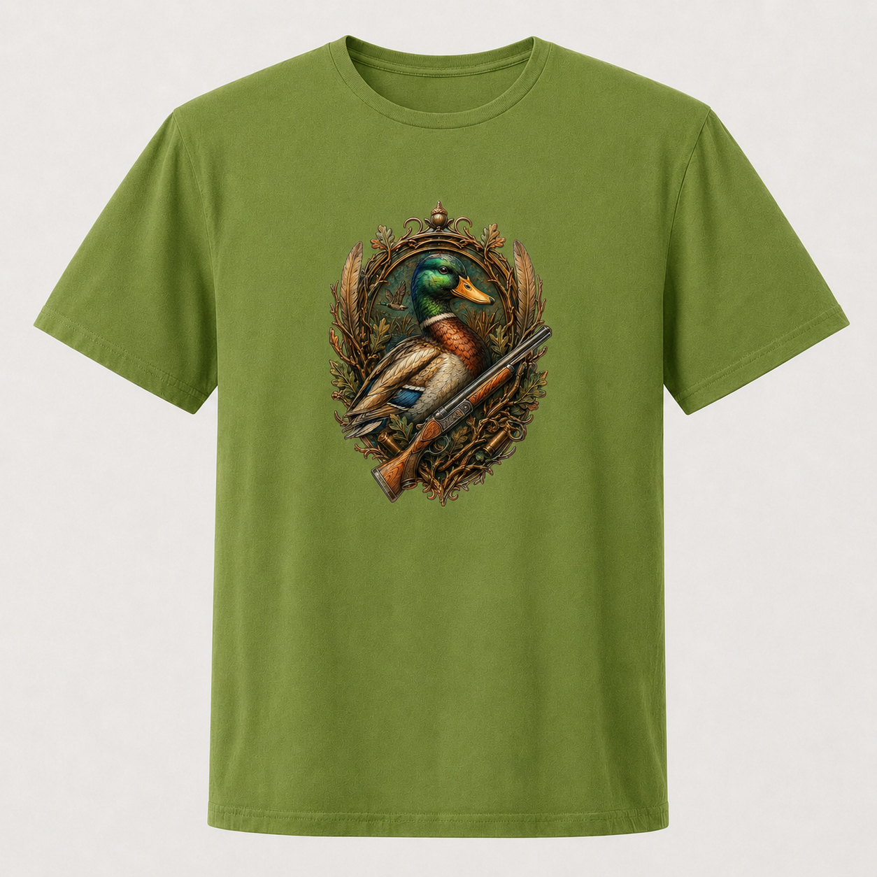 Hardstone Yeşilbaş Ördek Baskılı %100 Pamuk T-Shirt