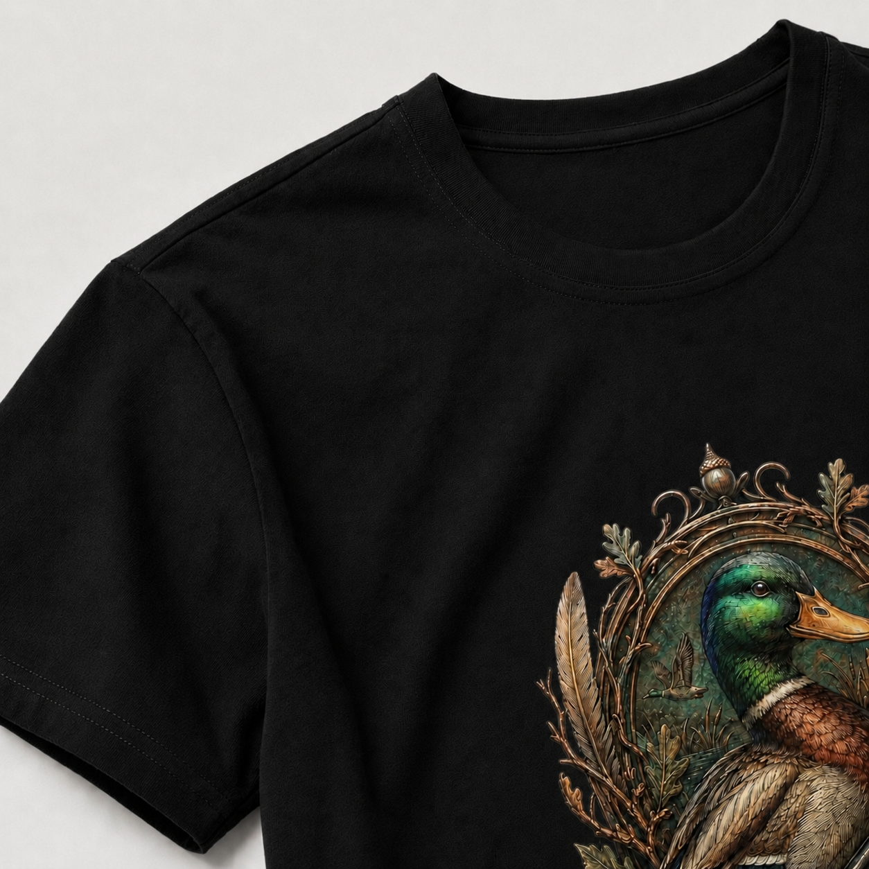 Hardstone Yeşilbaş Ördek Baskılı %100 Pamuk T-Shirt