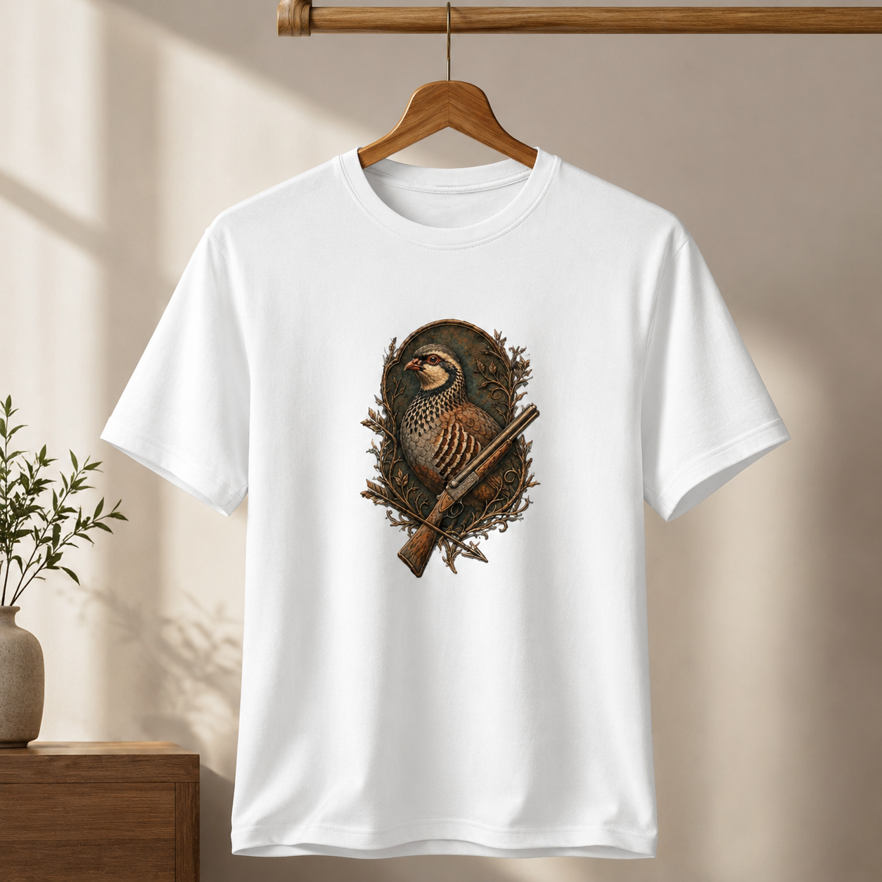 Hardstone Tüfekli Keklik Baskılı %100 Pamuk T-Shirt