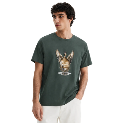 Hardstone Kanatlanan Yeşilbaş Ördek Baskılı %100 Pamuklu T-Shirt model üzerinde görünüm