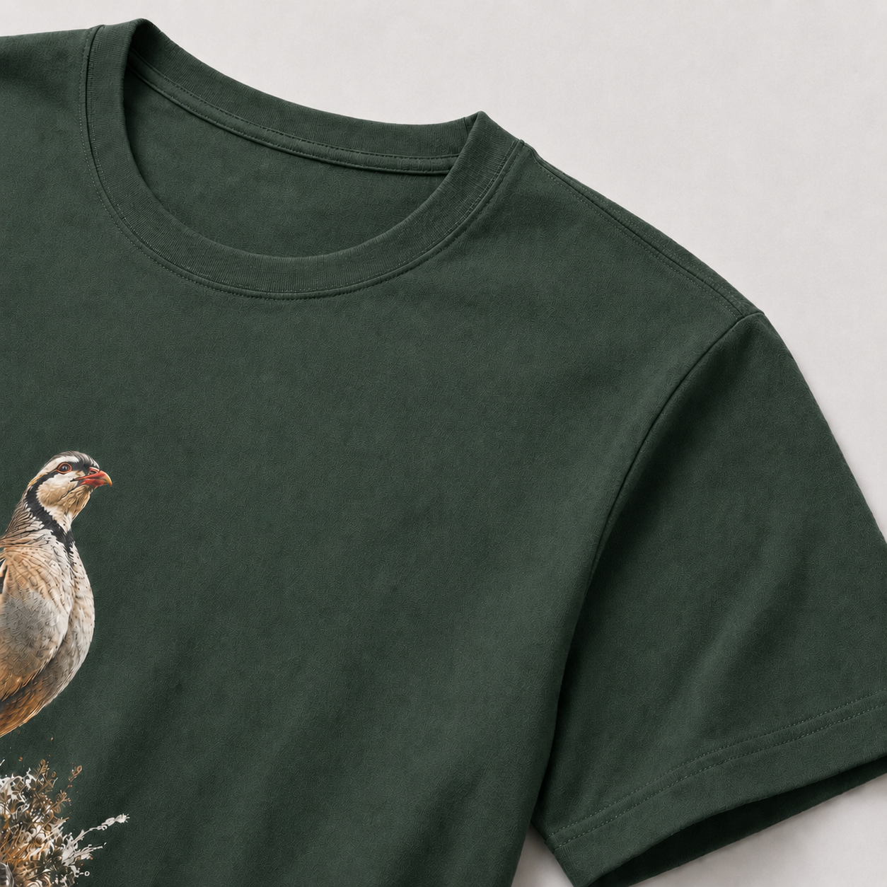 Hardstone Kınalı Keklik Baskılı %100 Pamuk T-Shirt - Haki ürün detay görseli