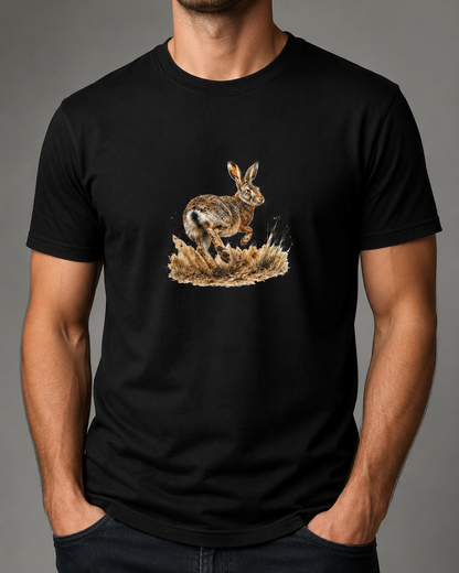 Hardstone Koşan Tavşan Baskılı %100 Pamuk T-Shirt