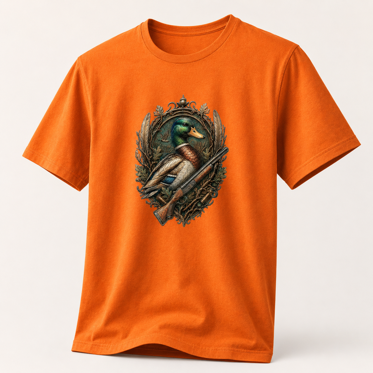 Hardstone Yeşilbaş Ördek Baskılı %100 Pamuk T-Shirt