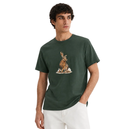 Hardstone Yabani Tavşan Baskılı %100 Pamuk T-Shirt model üzerinde görünüm