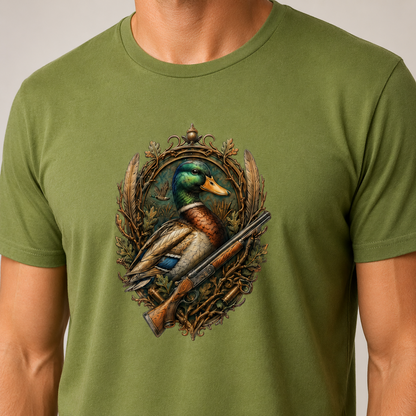 Hardstone Yeşilbaş Ördek Baskılı %100 Pamuk T-Shirt