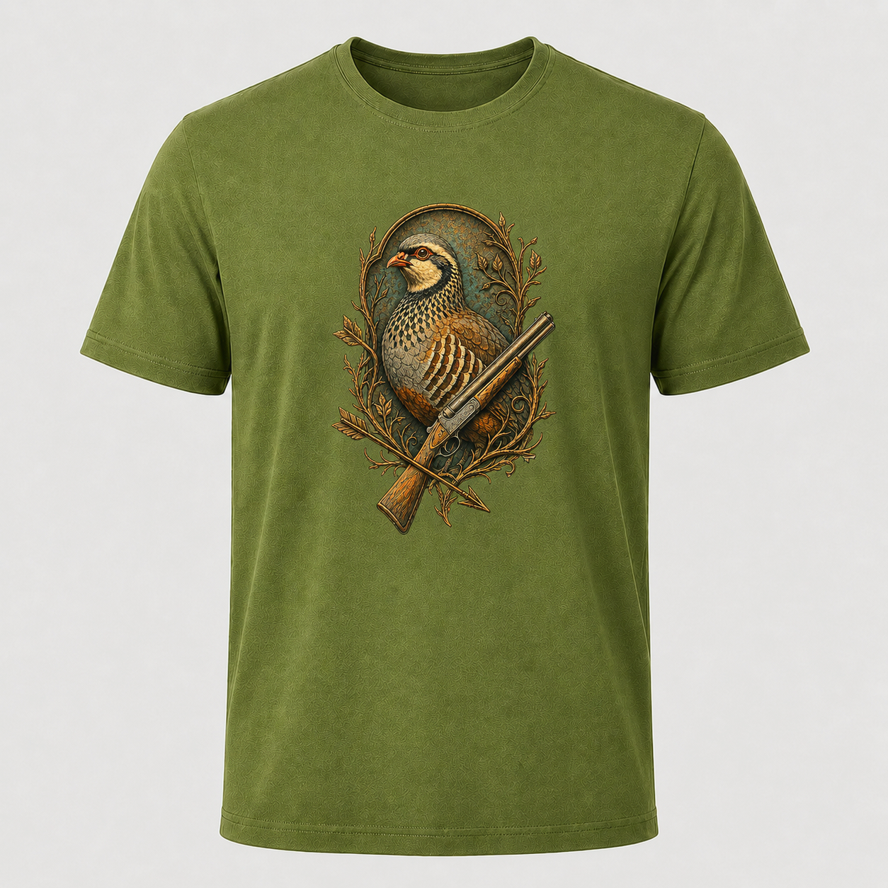 Hardstone Tüfekli Keklik Baskılı %100 Pamuk T-Shirt