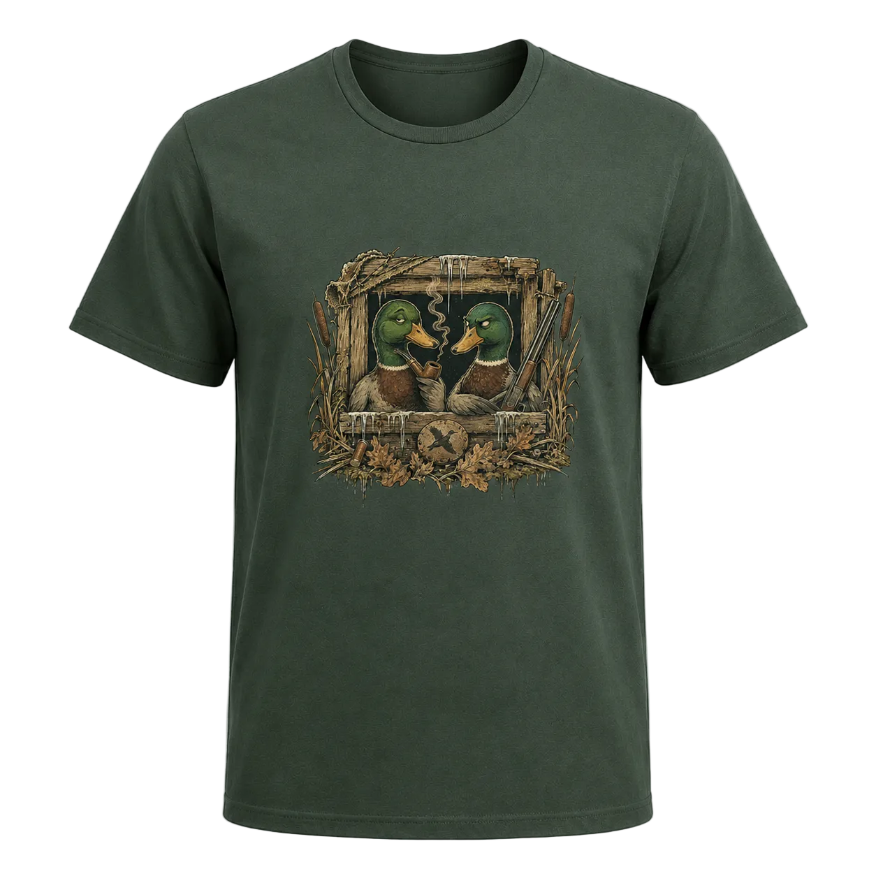 Hardstone Avcı Kulübesi Yeşilbaş Ördek Baskılı %100 Pamuklu T-Shirt ürün ana görseli