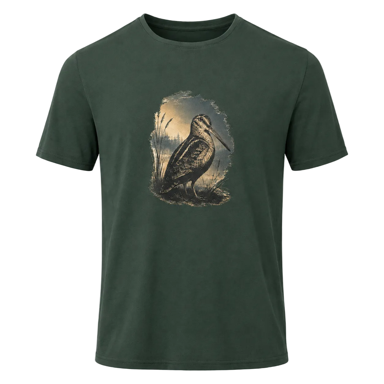 Hardstone Çulluk Kuşu Baskılı %100 Pamuk T-Shirt baskı ve kumaş detay görseli