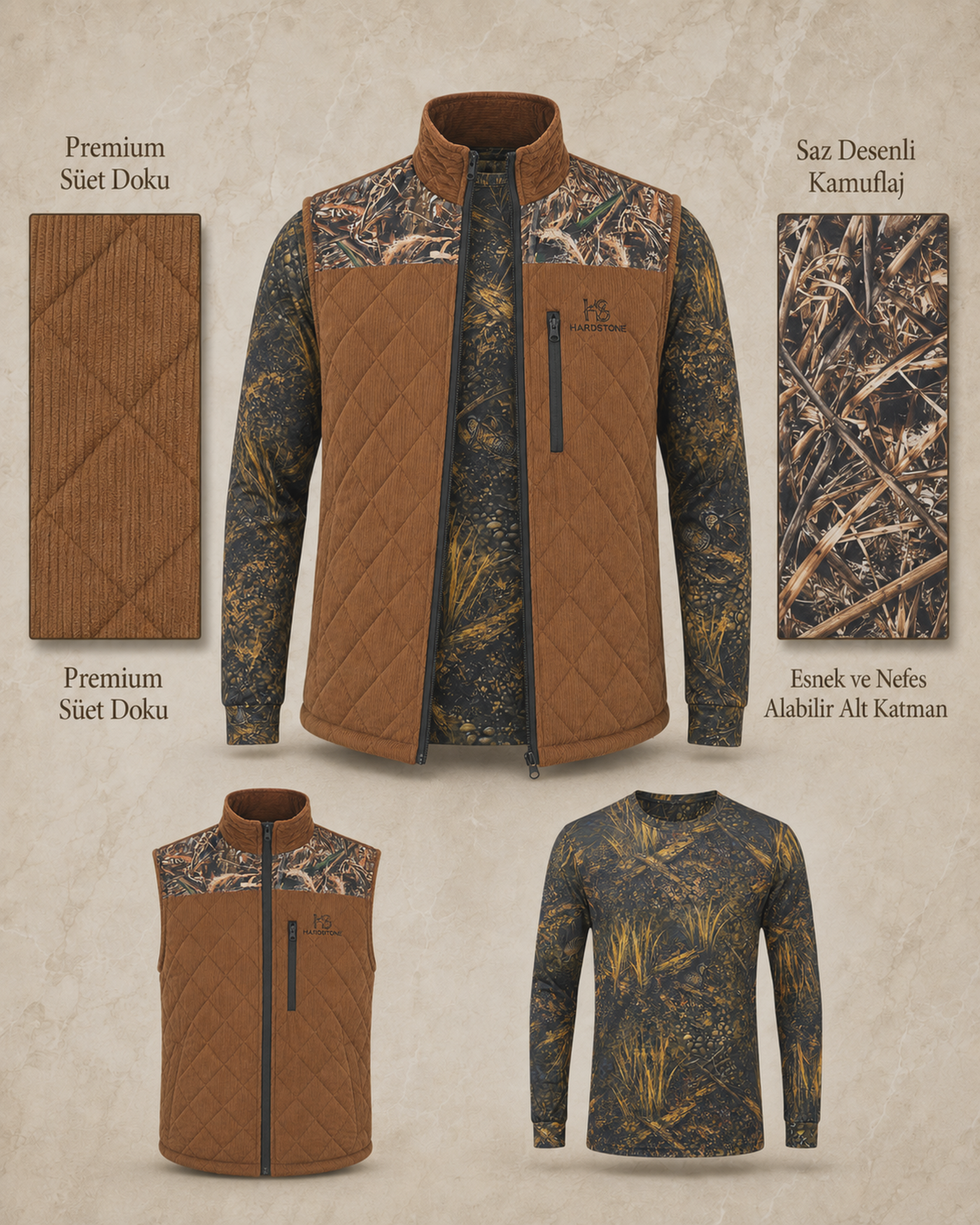 Hardstone Outdoor Vintage Arazi Seti Taba ürün ve detay görseli