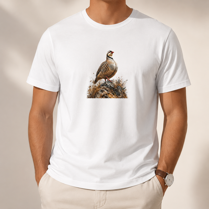 Hardstone Kınalı Keklik Baskılı %100 Pamuk T-Shirt beyaz model görseli