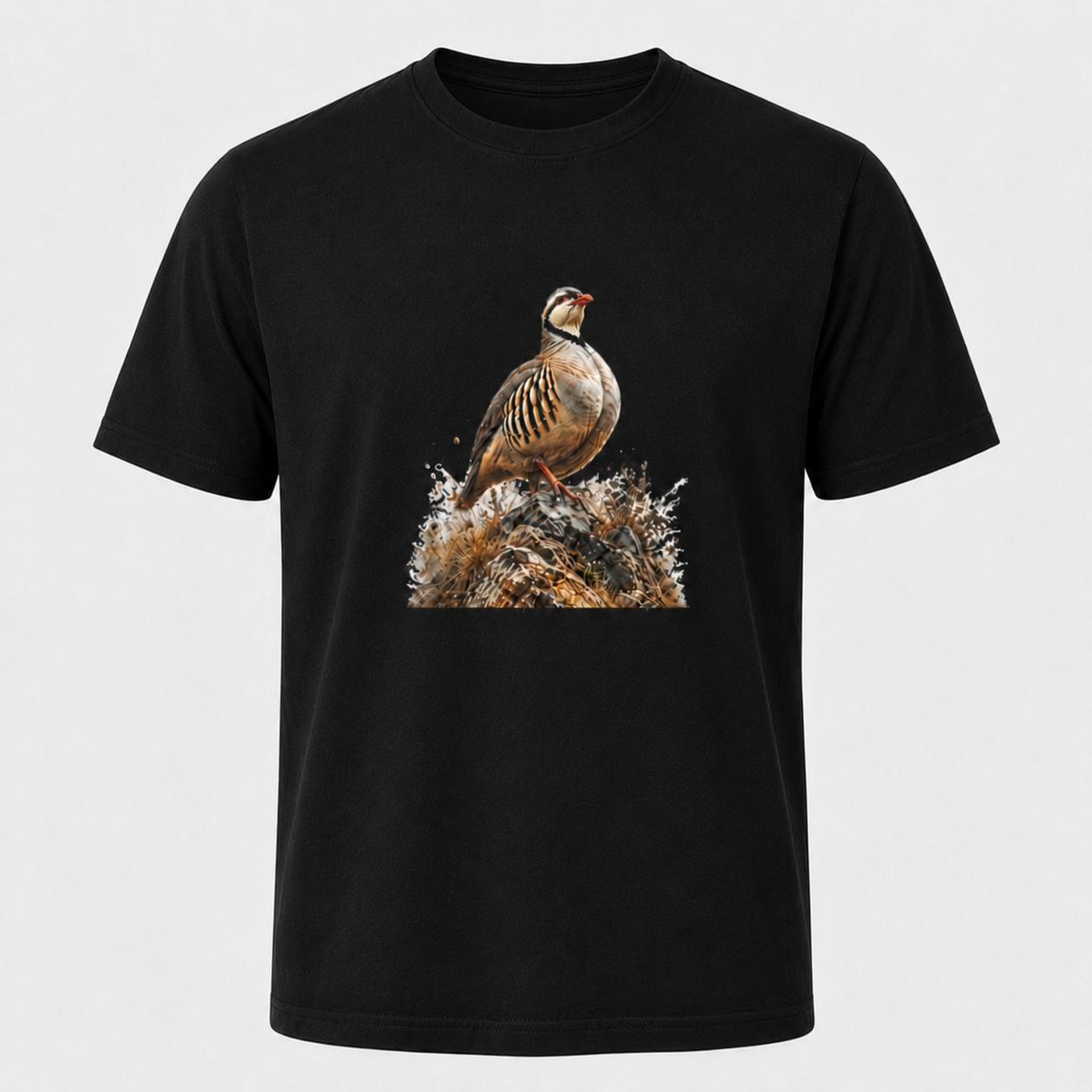 Hardstone Kınalı Keklik Baskılı %100 Pamuk T-Shirt siyah ürün ana görseli