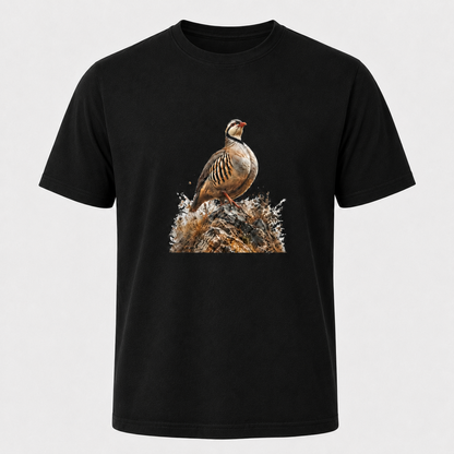 Hardstone Kınalı Keklik Baskılı %100 Pamuk T-Shirt siyah ürün ana görseli