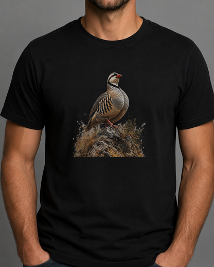 Hardstone Kınalı Keklik Baskılı %100 Pamuk T-Shirt siyah model görseli
