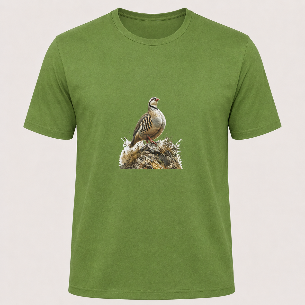 Hardstone Kınalı Keklik Baskılı %100 Pamuk T-Shirt yeşil ürün ana görseli