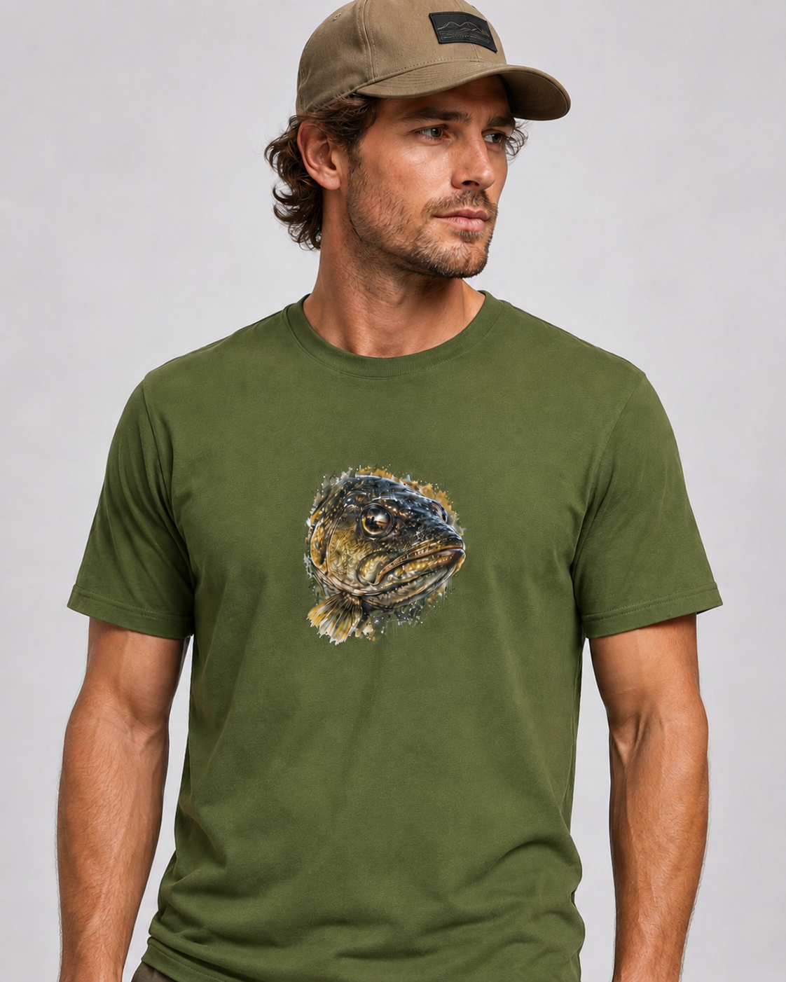 Hardstone Yırtıcı Balık Baskılı %100 Pamuk T-Shirt