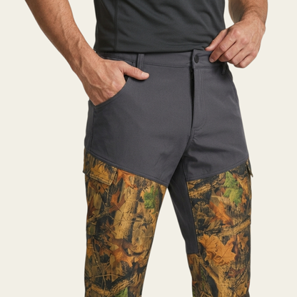 Siyah / Koyu Meşe Desen Softshell Pantolon