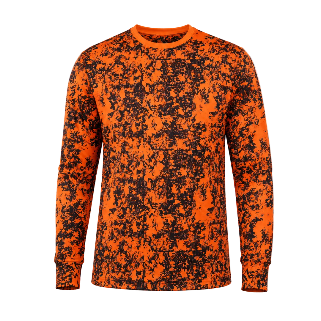 Kare Desenli Neon Uzun Kollu T-shirt
