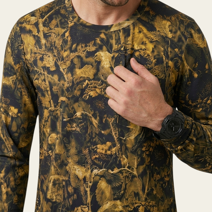 Uzun Kollu T-shirt Ay Çiçeği Desen