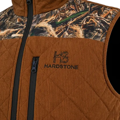 Hardstone Süet Vintage Saz Desenli Av Yeleği - Taba