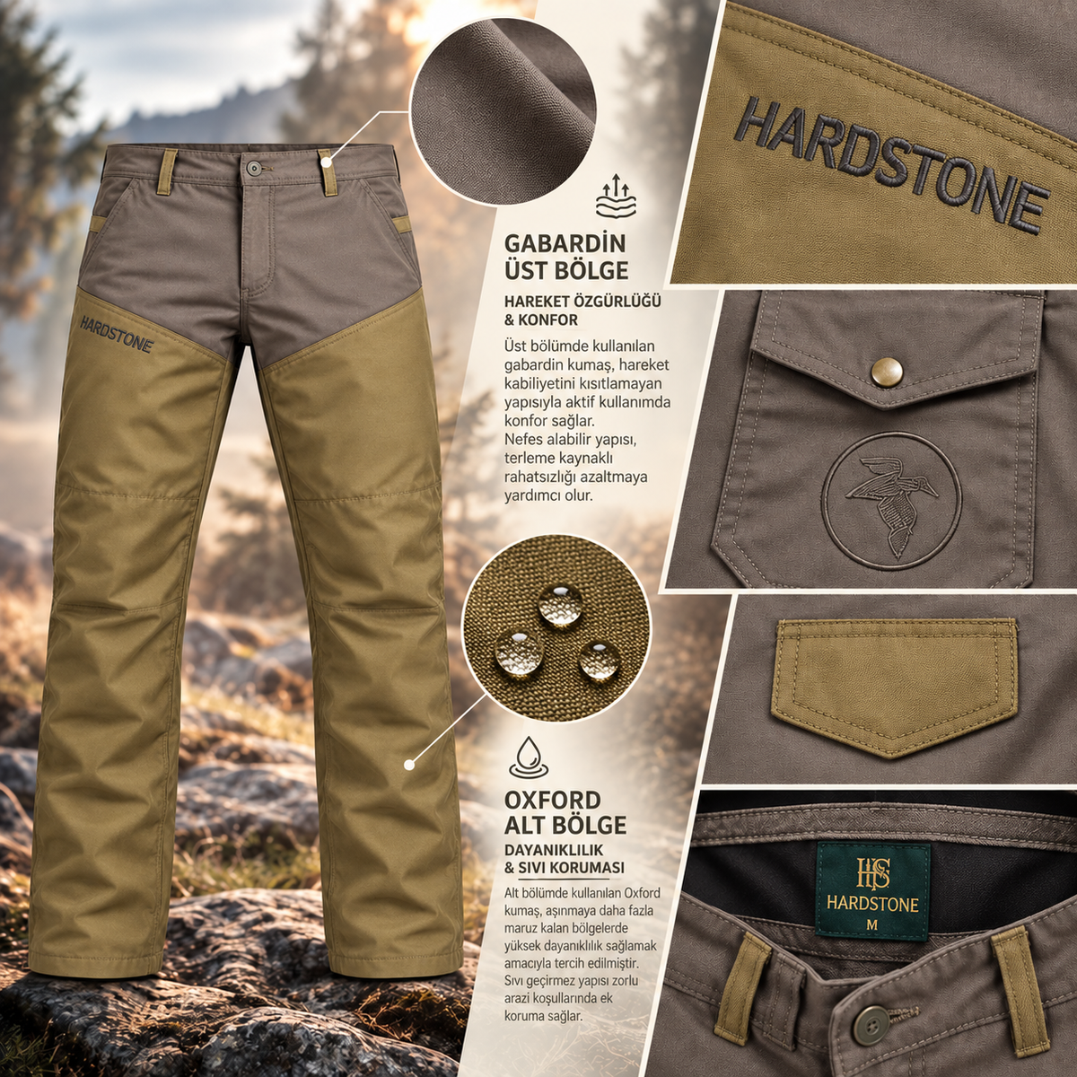 Gabardin Oxford Av Pantolonu – Toprak / Hardal