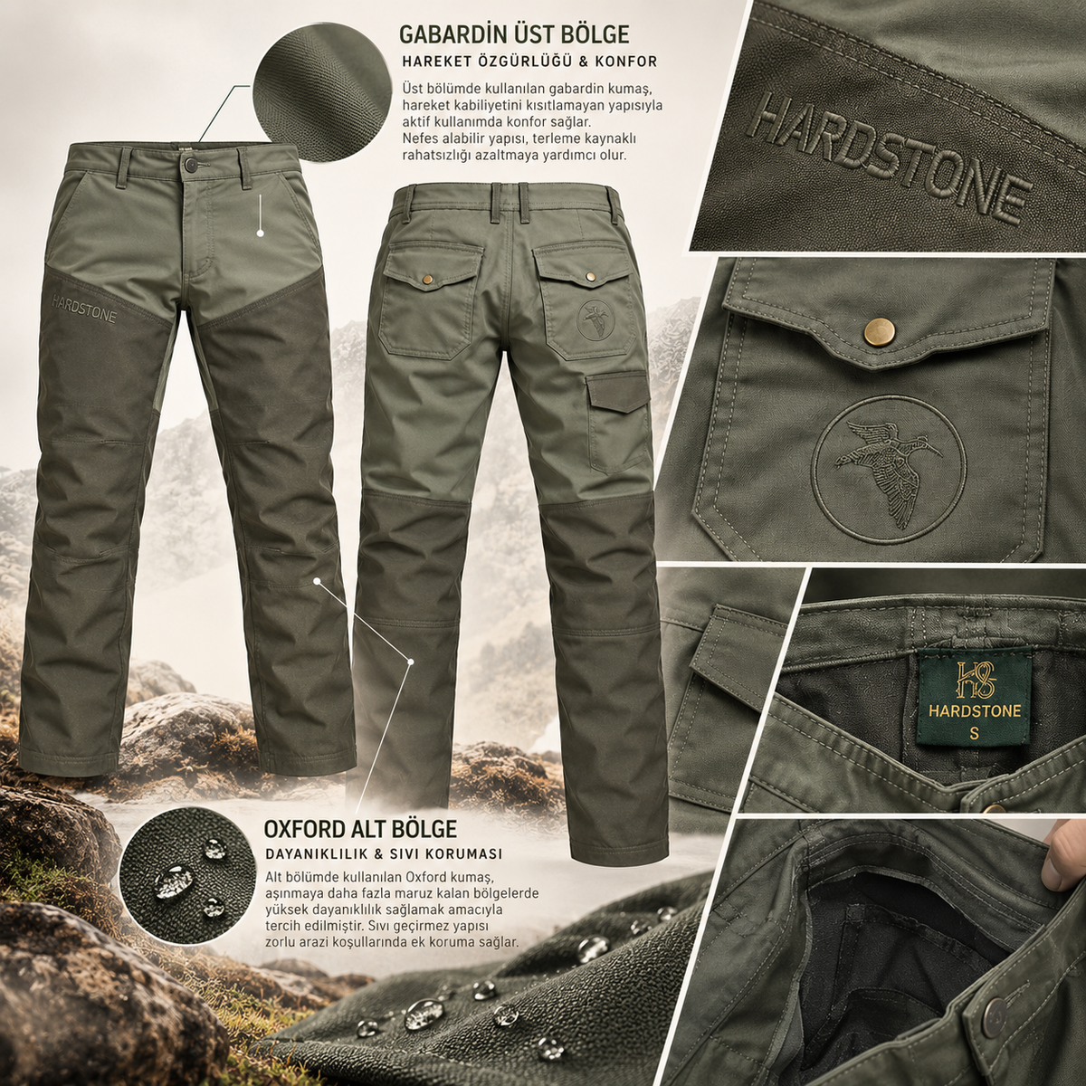 Gabardin Oxford Av Pantolonu – Haki