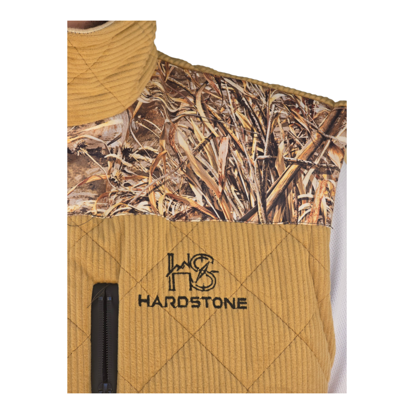 Hardstone Süet Vintage Saz Desenli Av Yeleği - Hardal